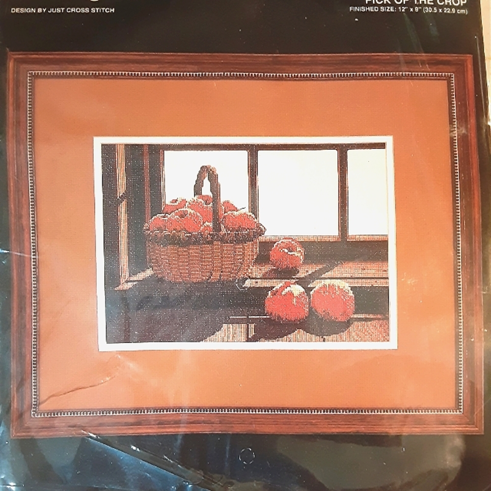 Pick Of The Crop Counted Cross Stitch Kit Apples Basket Janlynn